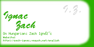 ignac zach business card
